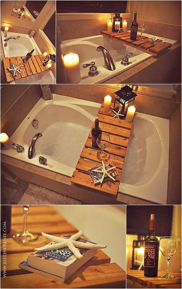 Make a rustic bath caddy from reclaimed wood: 19 Affordable Decorating Ideas to…