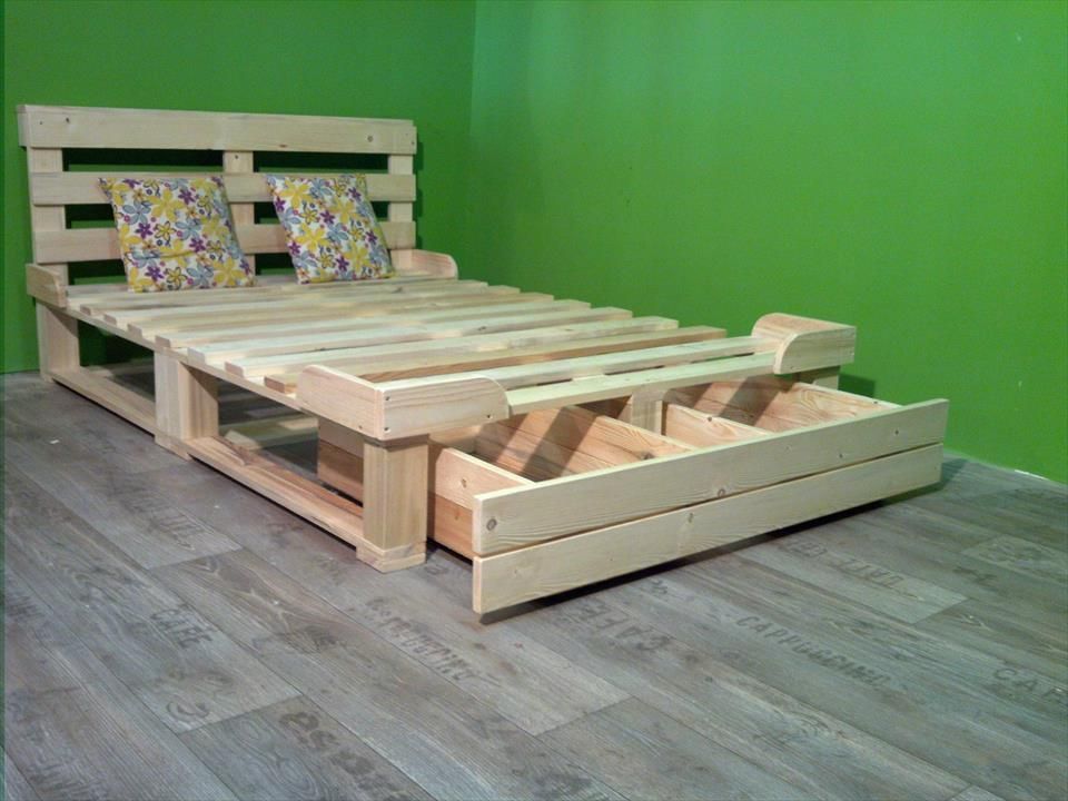 Pallet Platform Bed with Storage