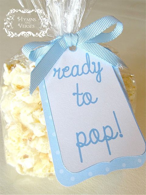 Ready to Pop – popcorn favors for baby shower
