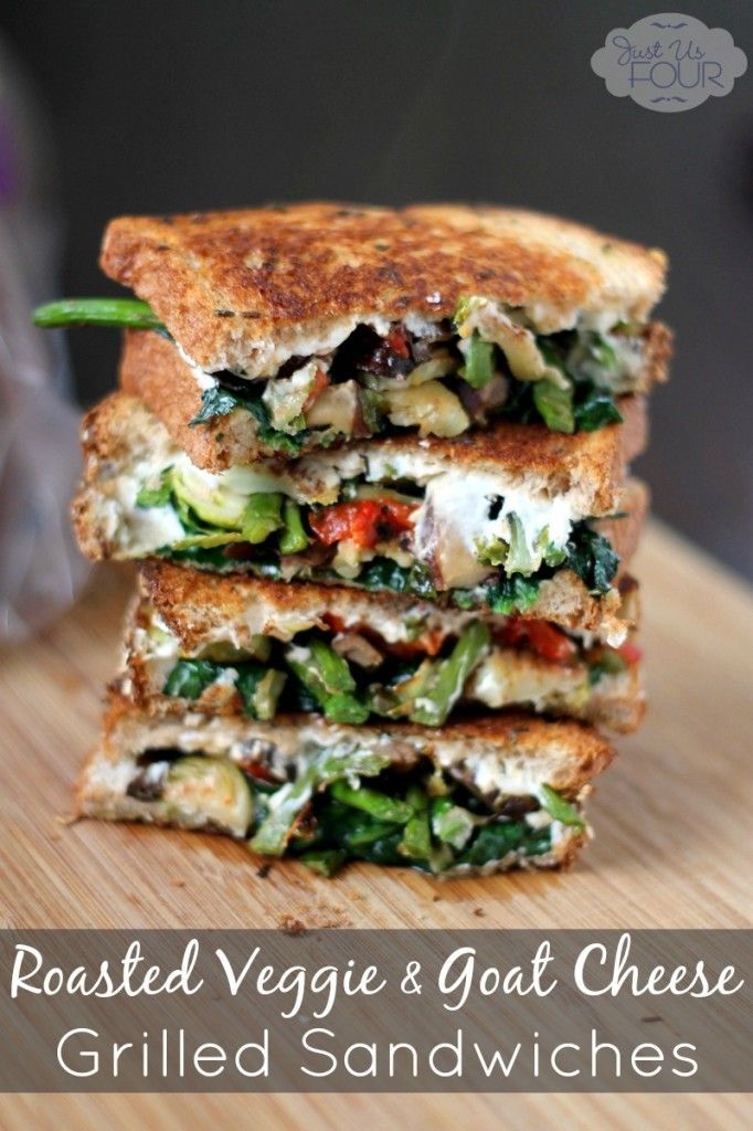 Roasted vegetable grilled cheese sandwich