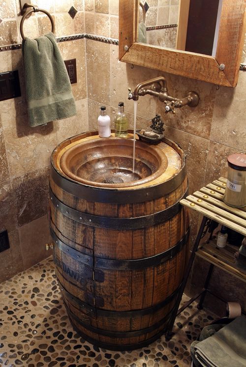 Rustic Barrel Sink