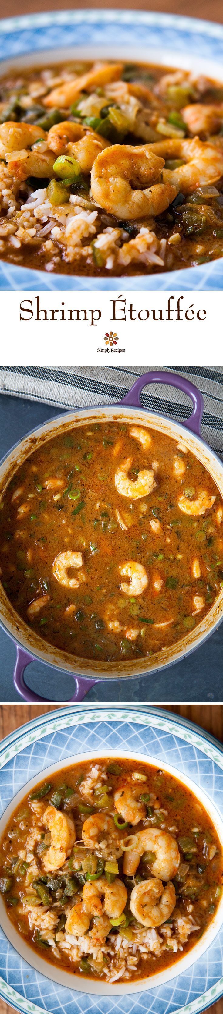 Shrimp Etouffee ~ Shrimp etouffee, a classic Louisiana stew of shrimp or crawfish served over rice. ~