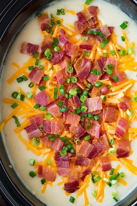 Slow Cooker Loaded Potato Soup – this is delicious!!