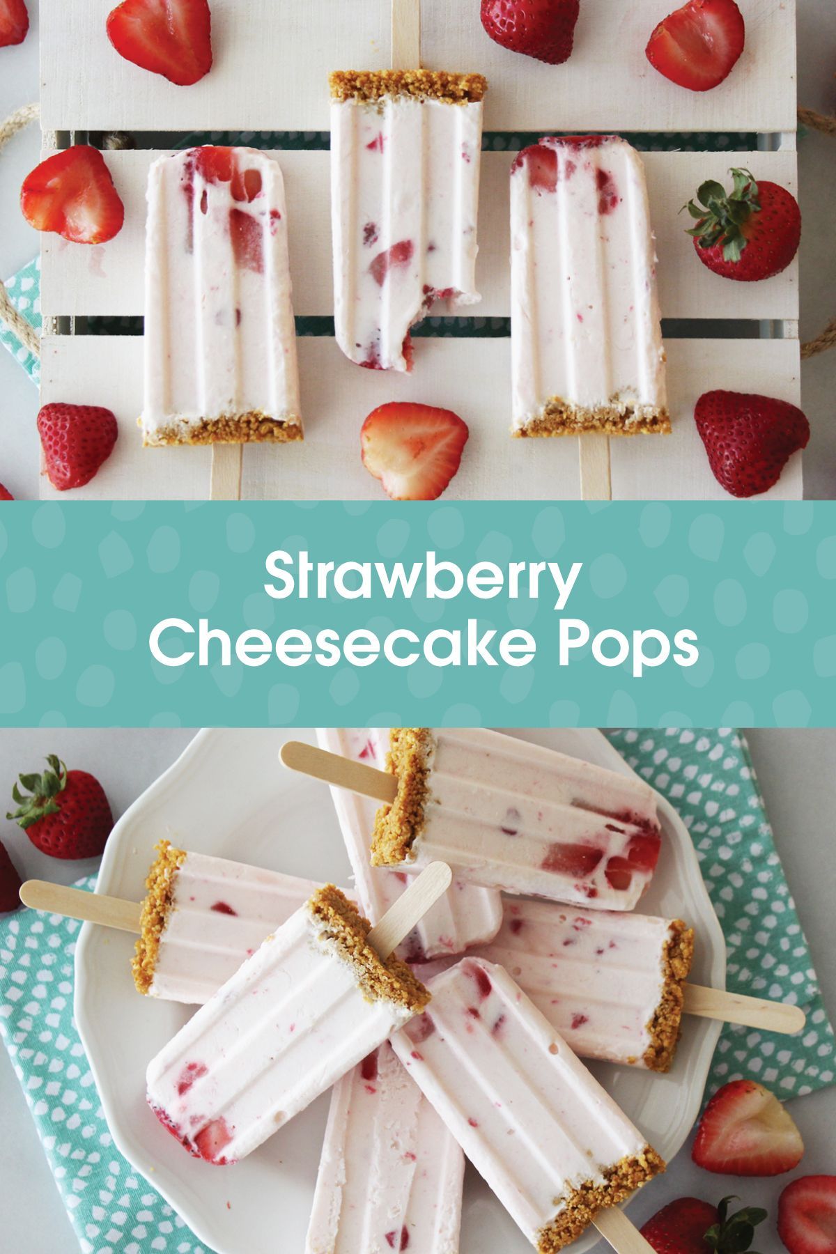 Strawberry Cheesecake Fro-Yo Pops are everything. To make, mix 4 containers of…