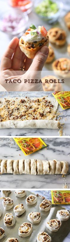 Taco Pizza Rolls | Easy Recipe Mixing taco meat, Mexican blend cheese and pizza do