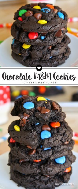 These easy Chocolate M&M Cookies are so rich and delicious! A great base chocolate cookie recipe t