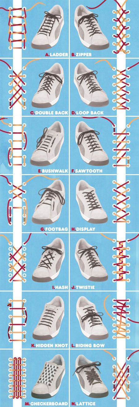 this is fun! 14 ways to tie shoelaces
