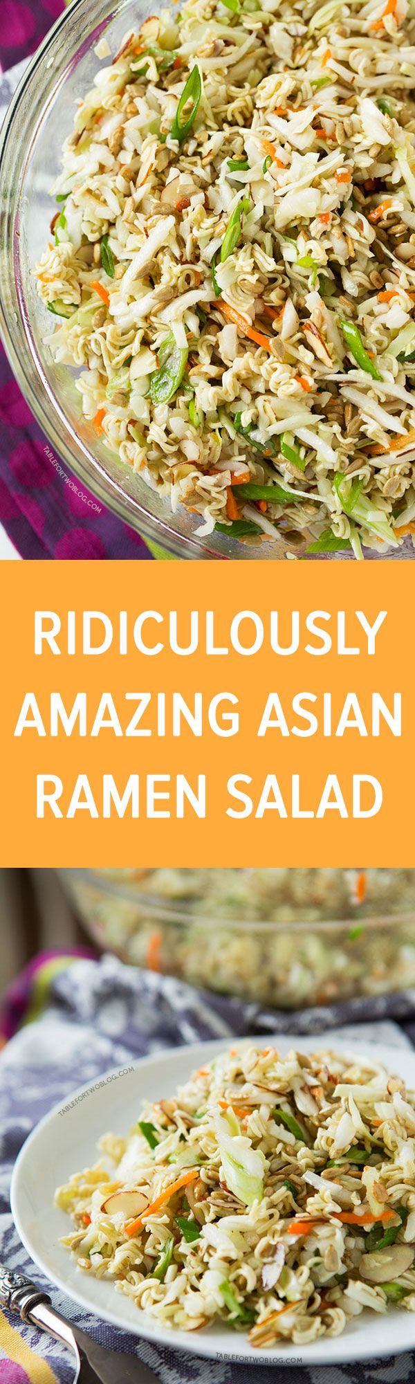 This ridiculously amazing Asian ramen salad will have you and your guests going back for thirds and fo