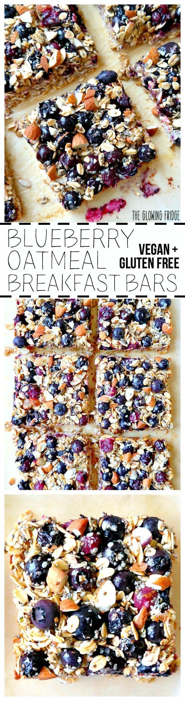 VEGAN Blueberry Oatmeal Breakfast Bars that are wholesome, super clean, nutritiona