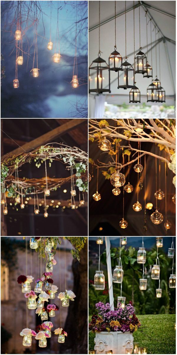 vintage rustic hanging wedding decorations with candle