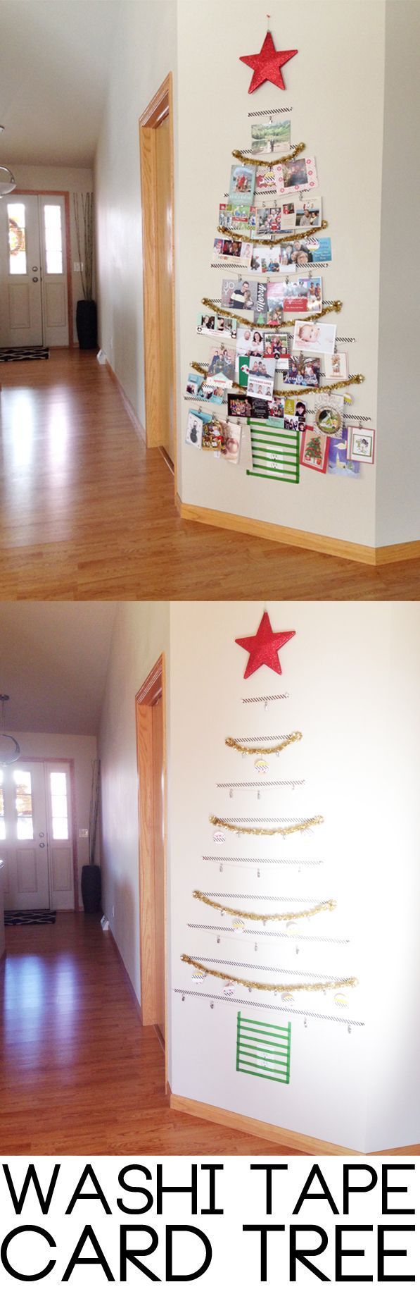 Washi Tape Tree! A festive way to organize all of your holiday cards….