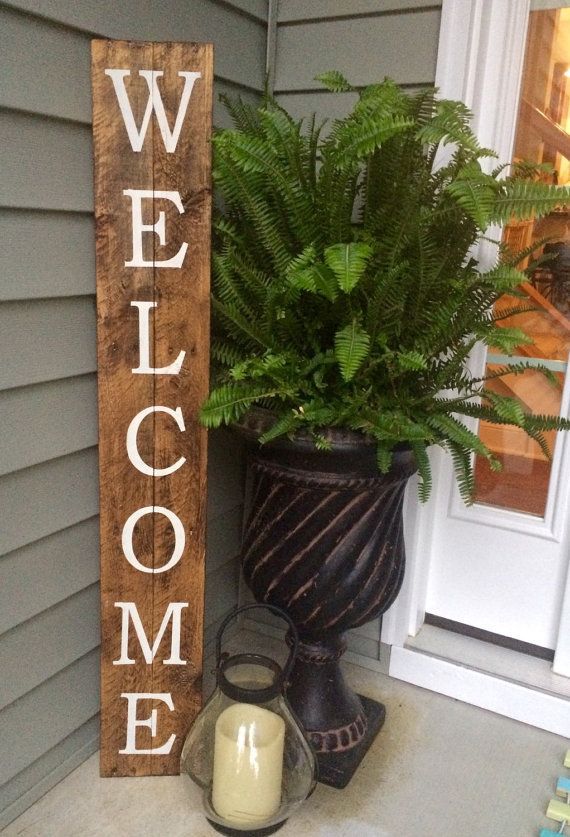 Welcome Sign on Reclaimed Wood Rustic by SignsfromthePines