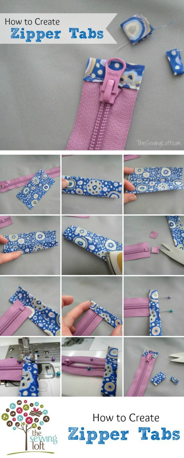 Zipper tabs are functional, plus can add a creative and decorative detail. Perfect for neatening the e