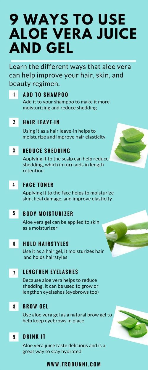 Aloe vera gel and juice has many benefits for hair and skin including growing long