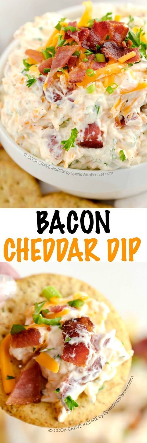 Bacon Cheddar Dip recipe. This creamy dip is amazing! Its so easy to whip up