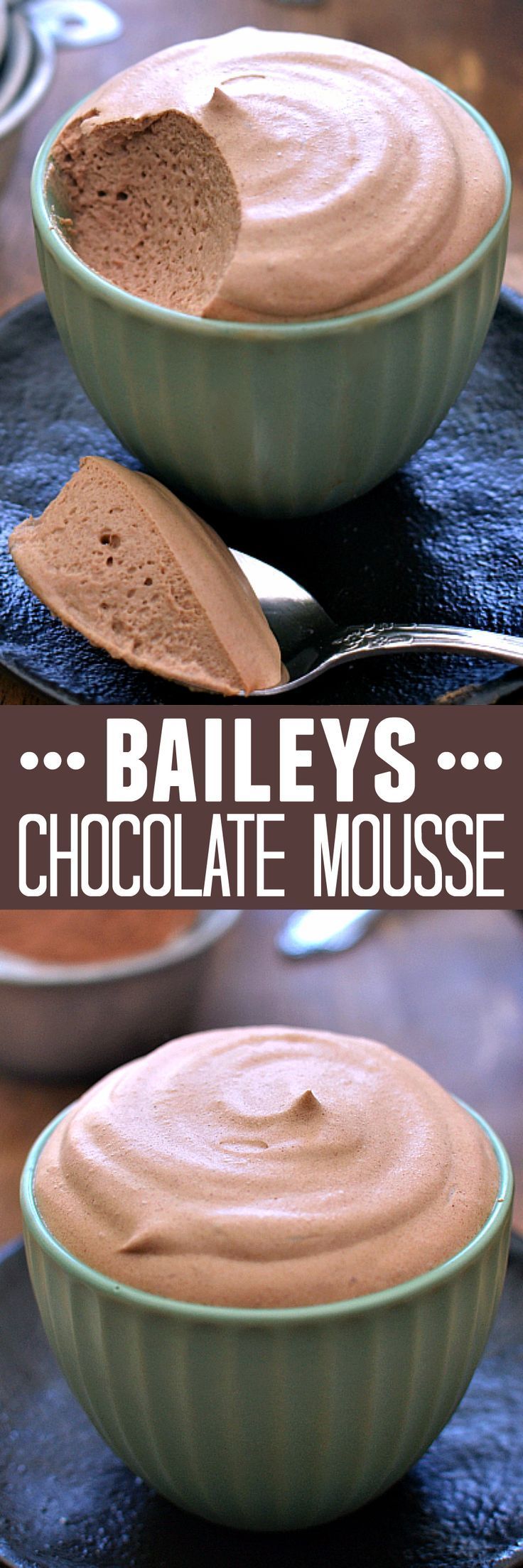 Baileys Chocolate Mousse ~ deliciously light, fluffy chocolate mousse infused