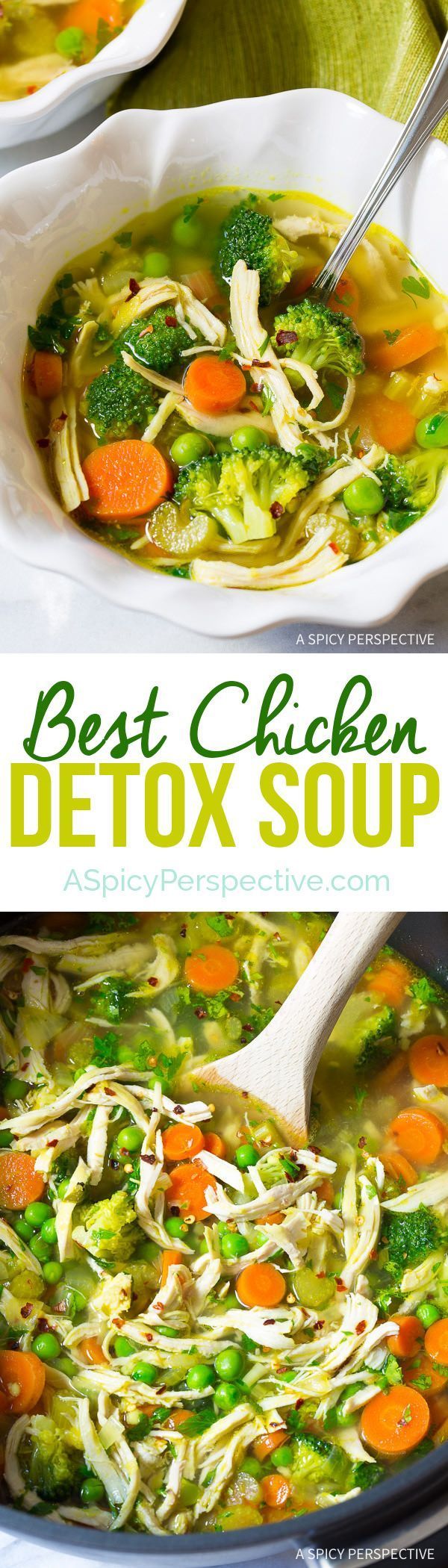 Best Ever Chicken Detox Soup Recipe & Cleanse | ASpicyPerspective.com…