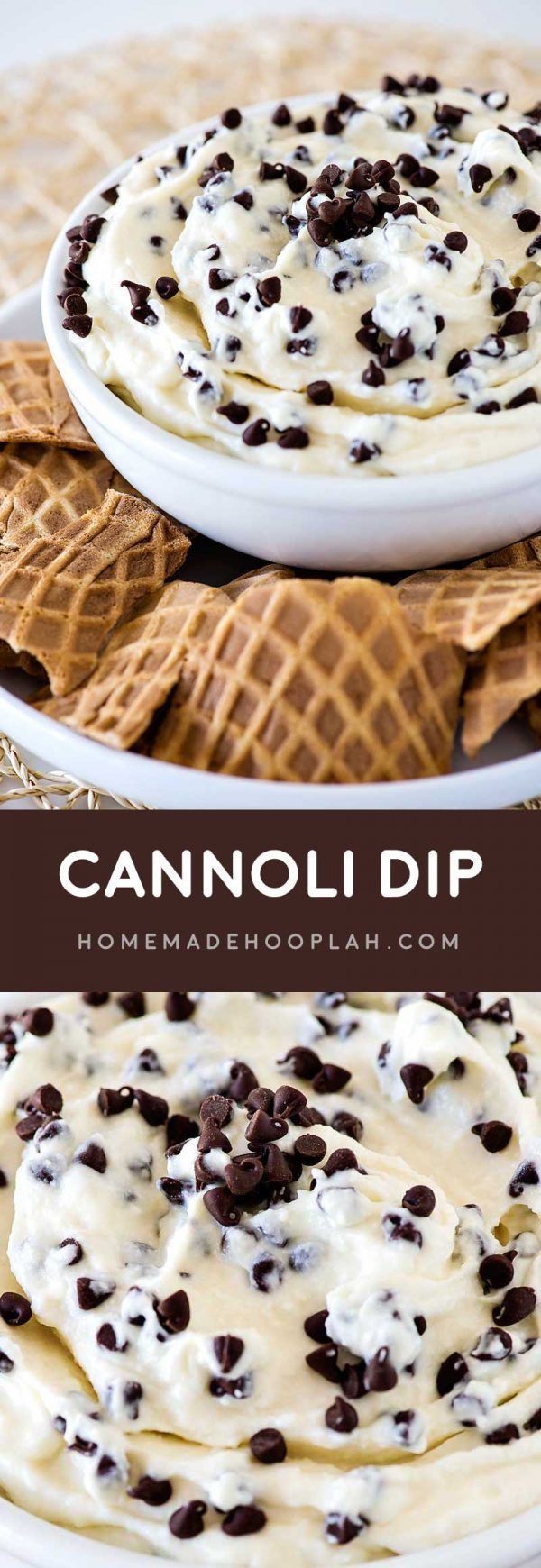 Cannoli Dip! An easy cannoli dip (that doesn’t taste like cream cheese!) mixed wit