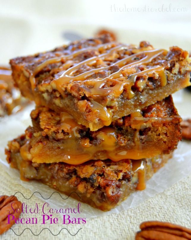 Chewy, gooey pecan pie bars filled with an irresistible brown sugar caramel fillin