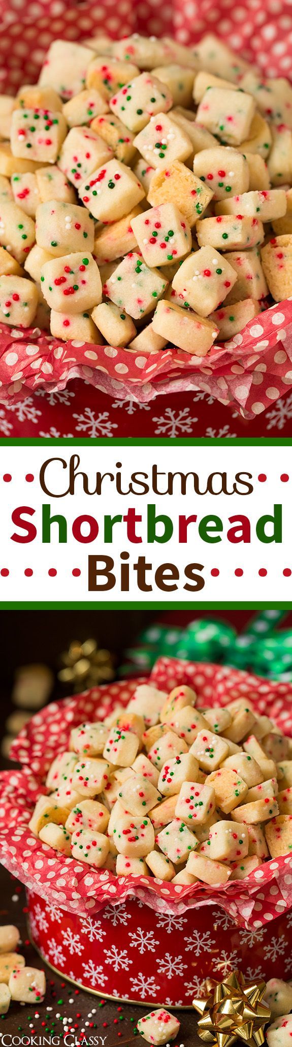 Christmas Shortbread Bites – these are the most pop-able fun to eat cookies out th