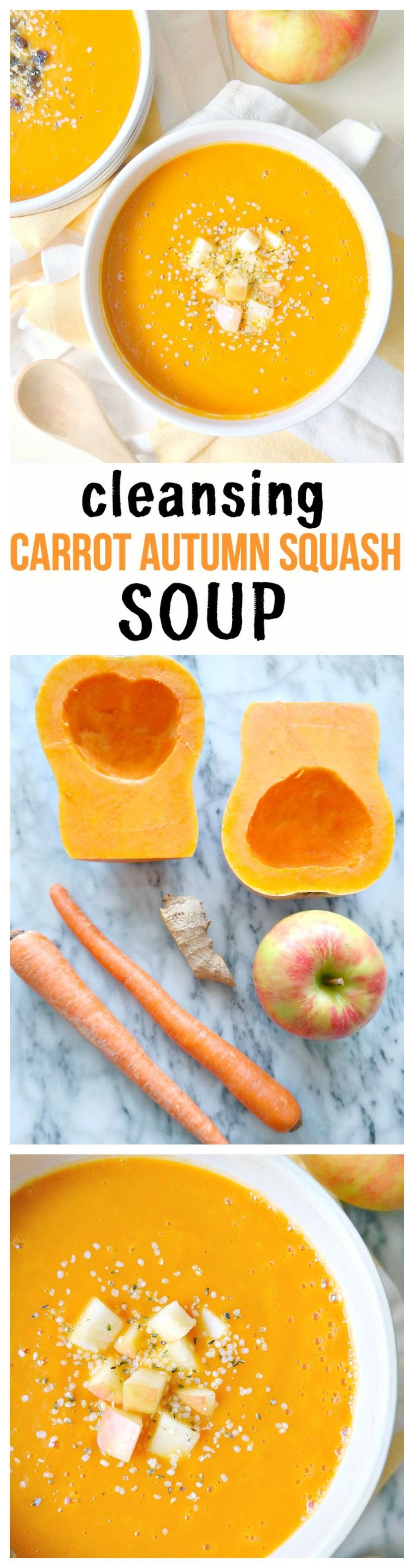 Cleansing Carrot Autumn Squash Soup – vegan, gluten-free, oil-free, low-fat and im