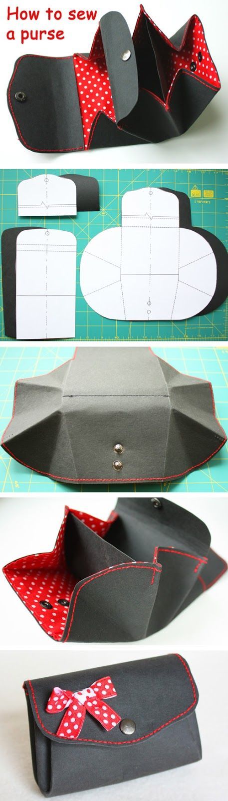 Coin purse made from Kraft-Tex paper. DIY tutorial in pictures.  www.handmadiya.co