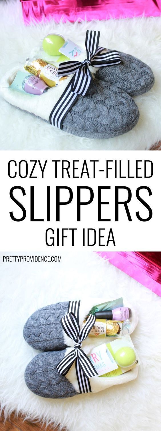 Cozy Slippers filled with Pampering Treats DIY Gift Bundle Idea via Pretty Provide