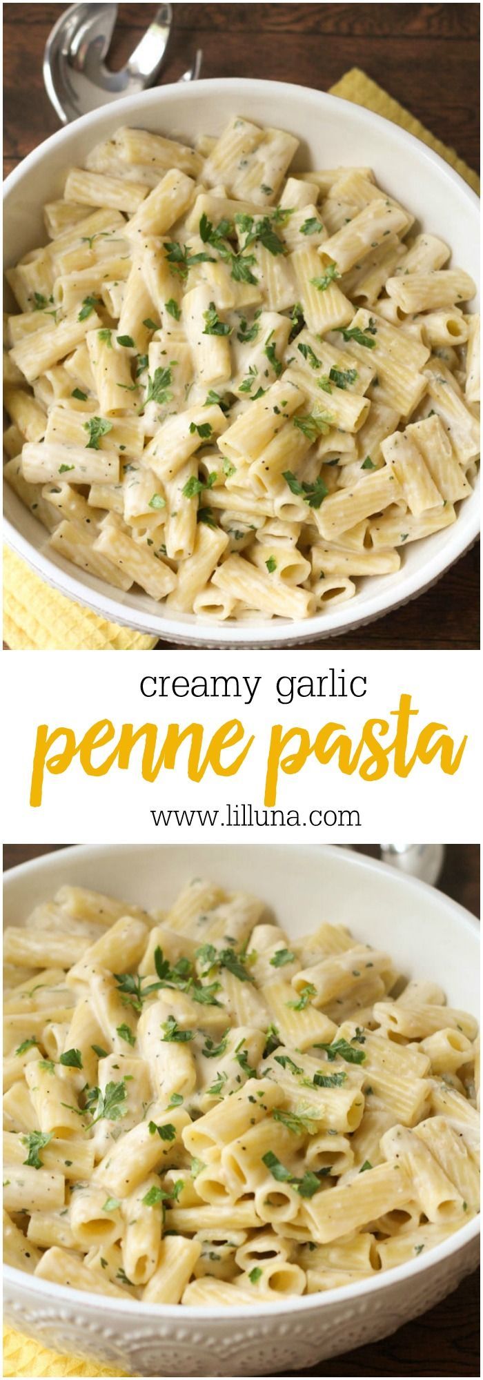 Creamy Garlic Penne Pasta – a simple and delicious dinner recipe the entire family