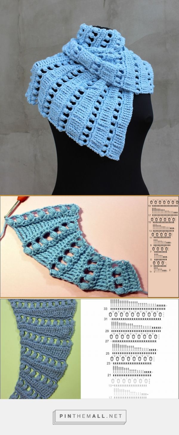 Crochet scarf baktus free pattern and video tutorial