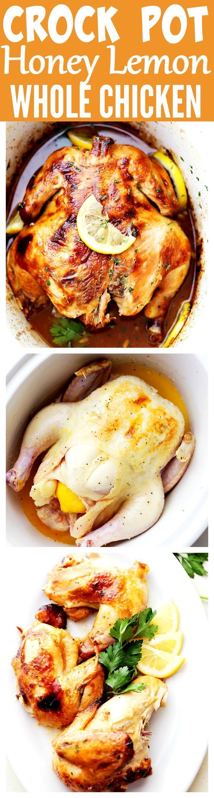 Crock Pot Honey Lemon Chicken Recipe – Rubbed with lemon-pepper butter and a…