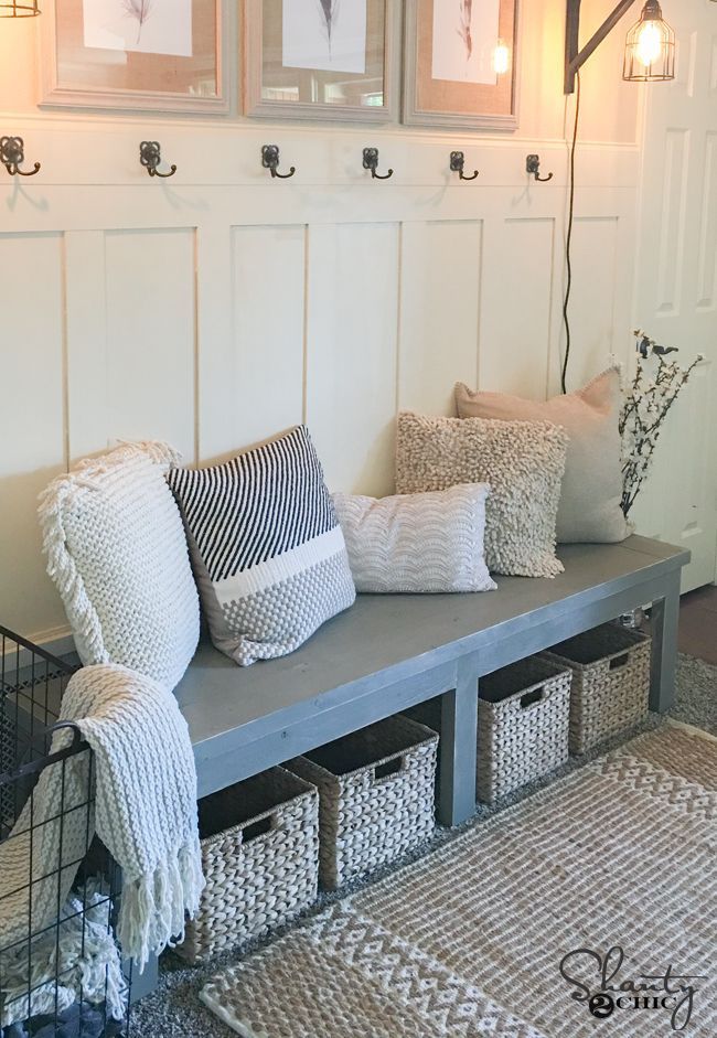 DIY $25 Farmhouse Bench – Free plans and video tutorial to build your own!