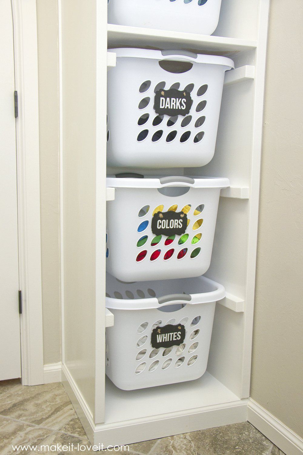 DIY Laundry Basket Organizer (…Built In) | Make It and Love It