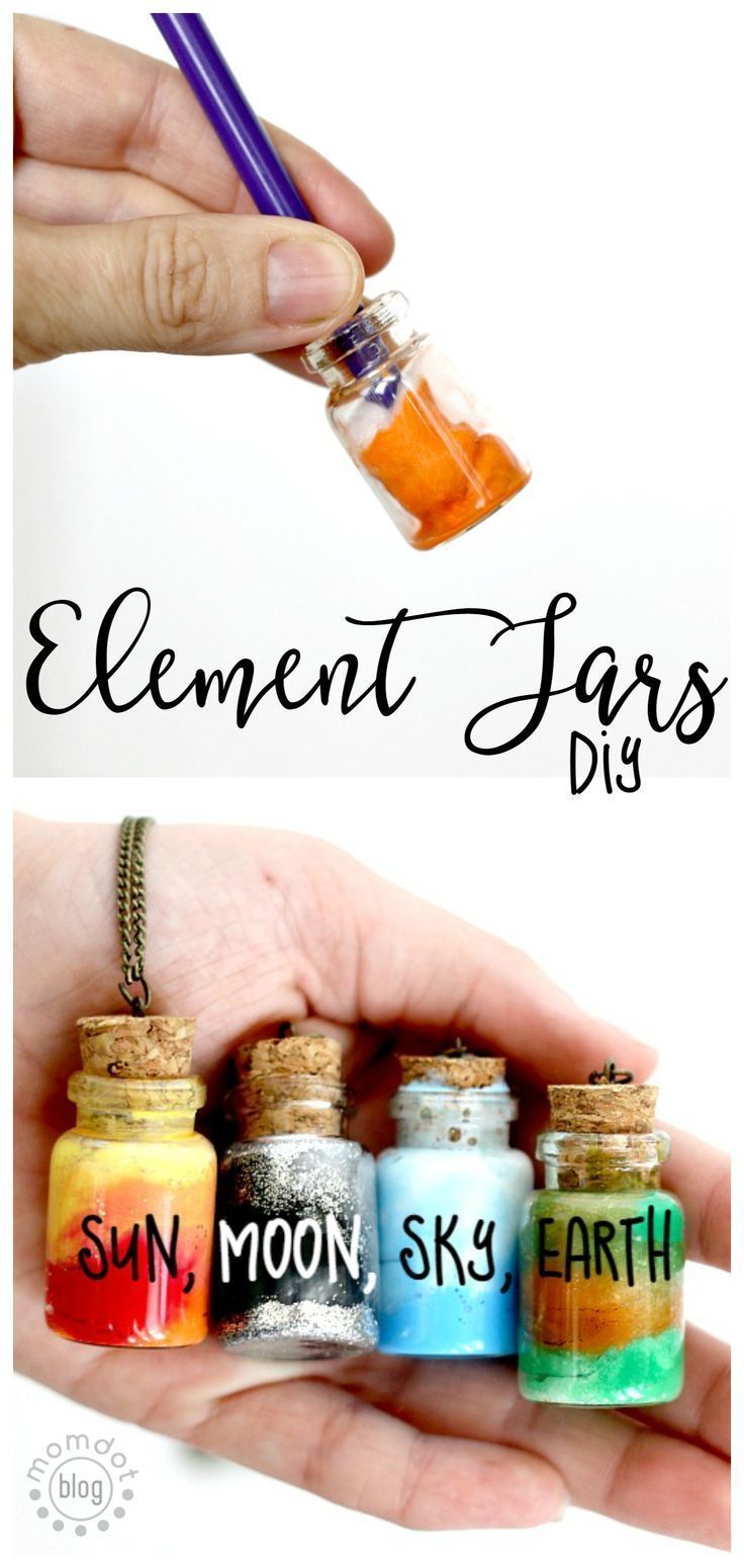Element Jars: Create Sun, Moon, Earth, and Sky in these fun DIY Element Jar Neckla
