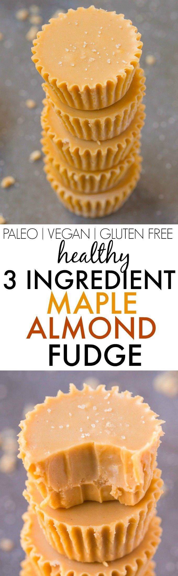 Healthy 3 Ingredient Maple Almond Fudge- Smooth, creamy and secretly healthy, this
