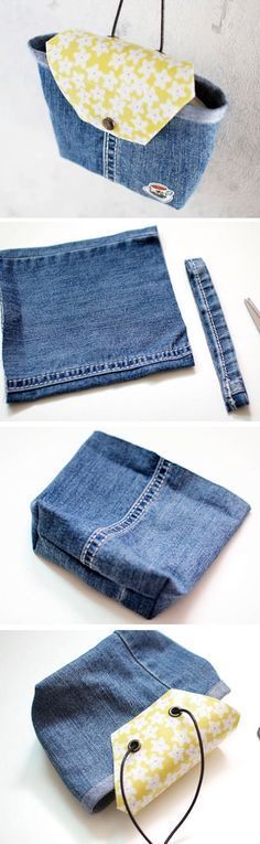 How to make handbag from old jeans. DIY Tutorial in Pictures.    www.handmadiya.co