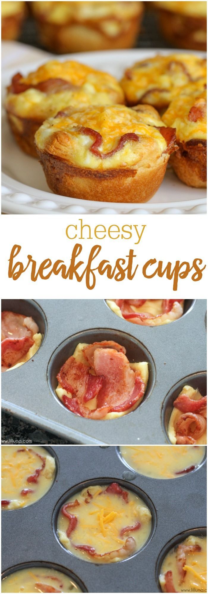 Hubby loves these!  breakfast-cups-collageSimple Cheesy Breakfast Bites – a cresce