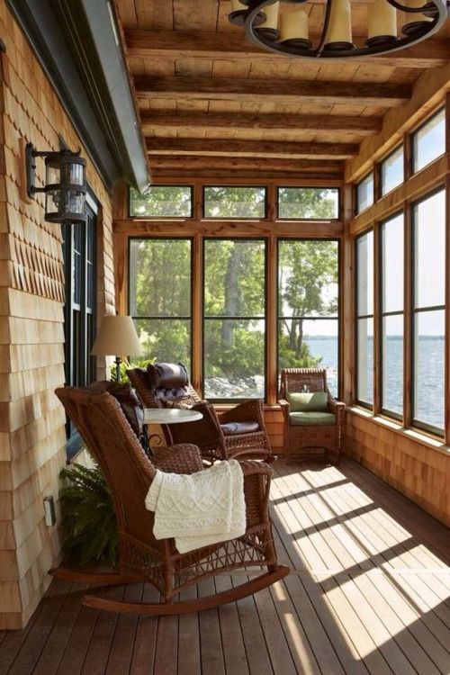 Lake house screened in porch