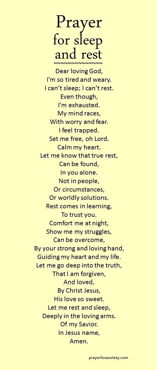 Let this prayer for sleep and rest inspire you to seek comfort in the Lord. True r