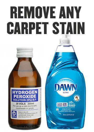 Life Cleaning Hack: Hydrogen Peroxide and Blue Dawn Dish Soap mixed together. Remo