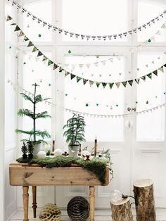 Loving this minimalist Scandinavian-inspired Christmas decor: DIY mini felt holida