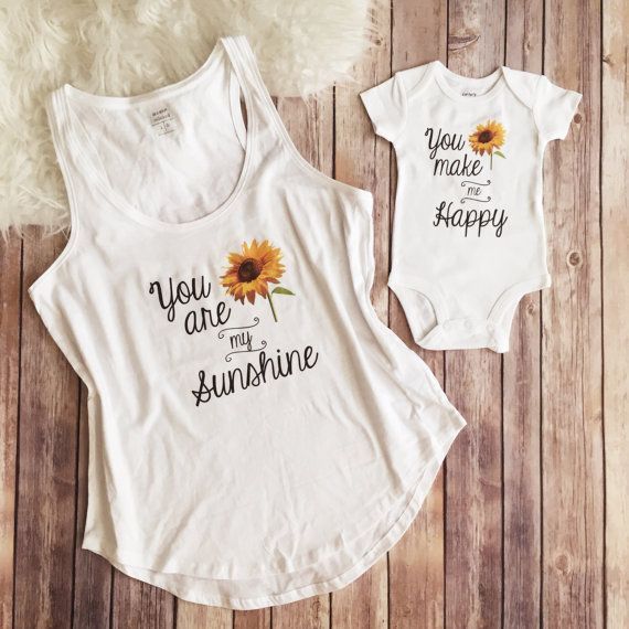 Mommy and me matching outfit, You are my sunshine Shirt, Mother and daughter…