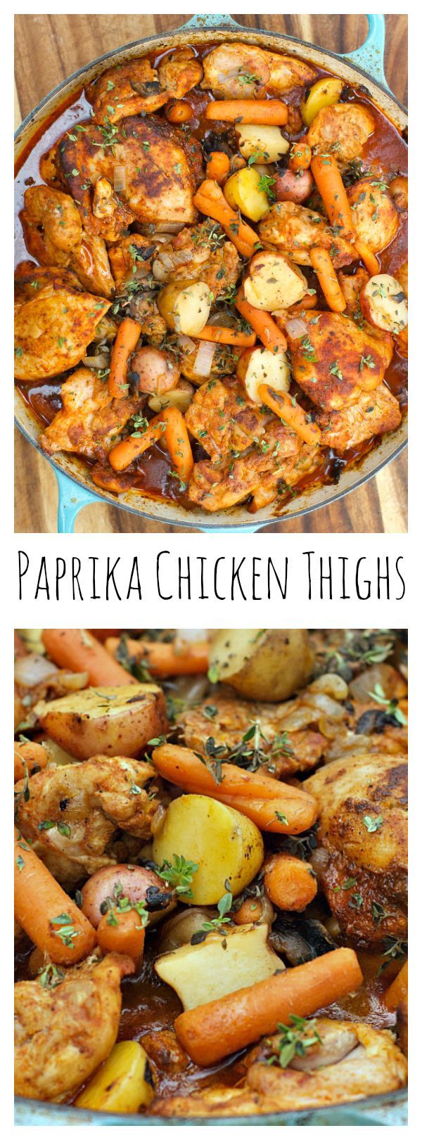 One-Pot Paprika Chicken Thighs for an easy dinner tonight! ReluctantEntertai…