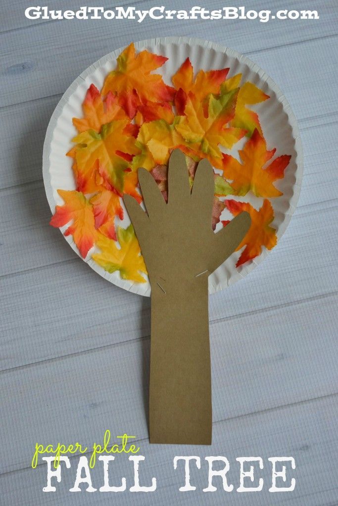 Paper Plate Fall Tree Kids Craft. Create cute and colorful trees for autumn using