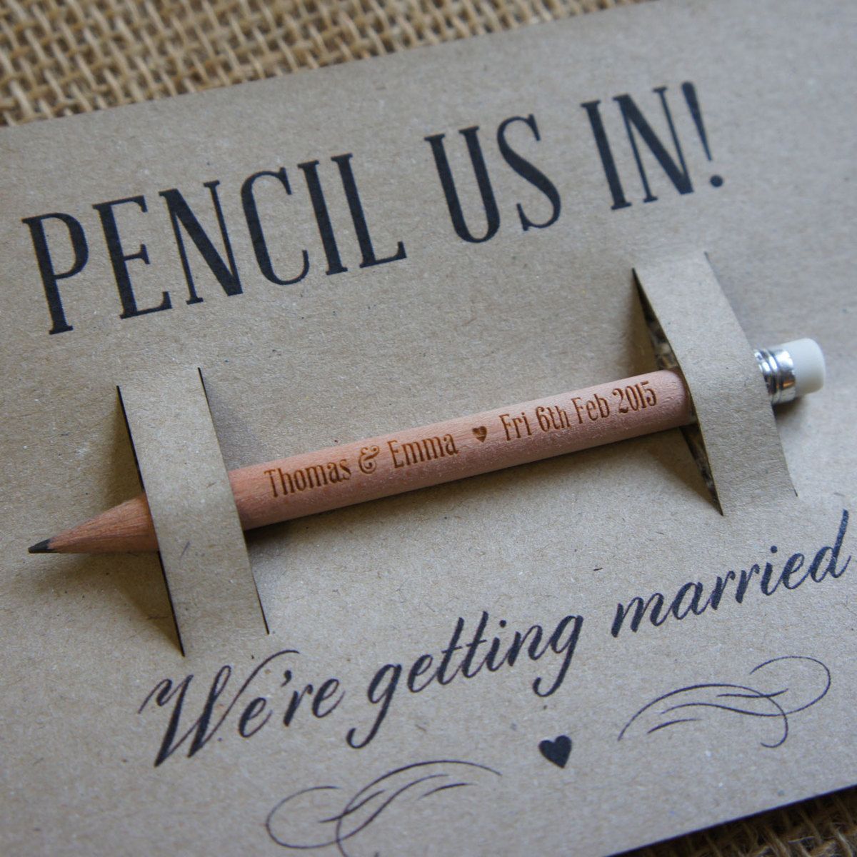Pencil Us In – Save the Date Personalised Pencils