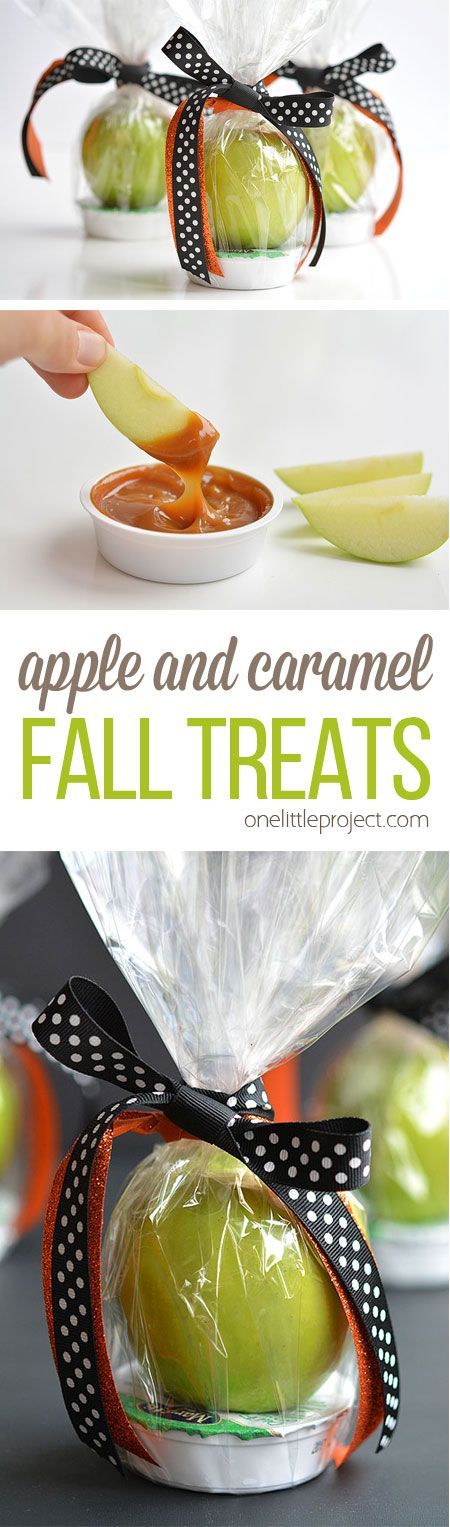 These apple and caramel fall treats are such a GREAT alternative to candy! They&#3