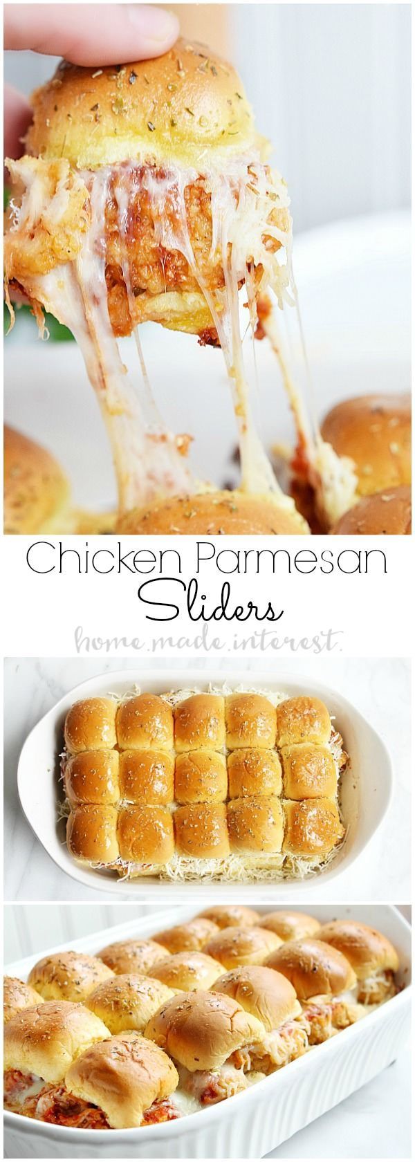 These Chicken Parmesan Sliders are an easy recipe made with fried chicken tenders,