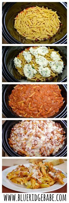 This Easy Crockpot Baked Ziti is the perfect dinner for fall! No cooking and minim