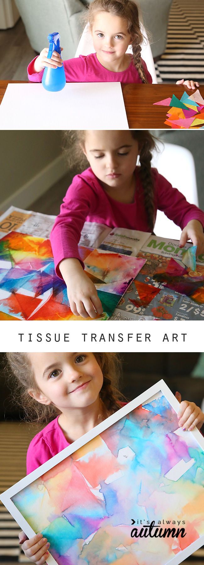Tissue transfer art is not only gorgeous, its totally easy enough for kids to