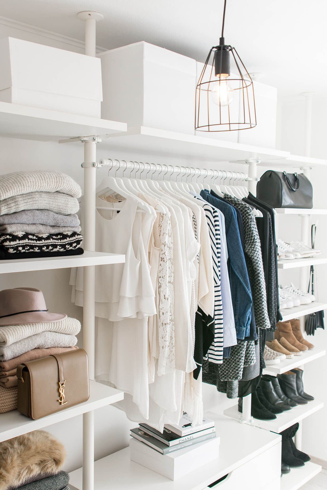 walk in closet- dressing room – IKEA – Stolmen – Ankleidezimmer – industrial lamp