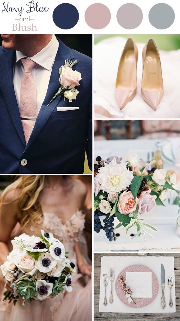 wedding color trends 2016 navy blue and blush